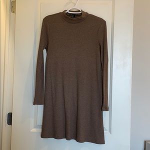 Turtleneck smock mini long sleeve dress